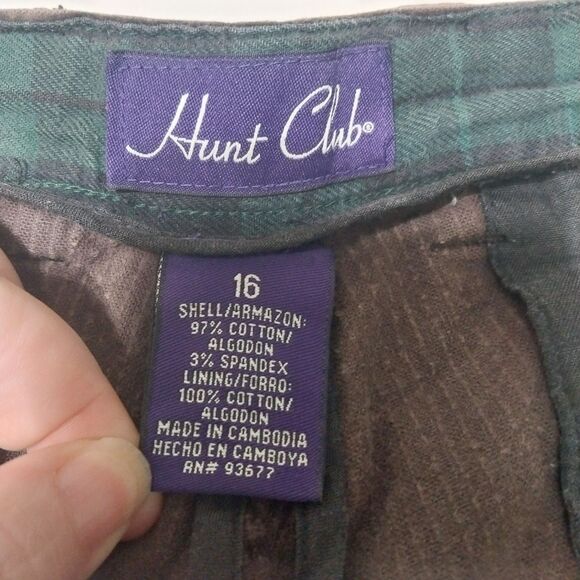 Hunt Club pants Womens 16 brown corduroy flat front high rise Preppy Academia - Picture 4 of 7